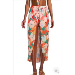 No Boundaries tropical Maxi Skort Size XXXL (21) - Women’s Plus Orange / Floral